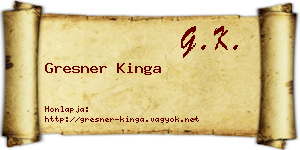 Gresner Kinga névjegykártya
